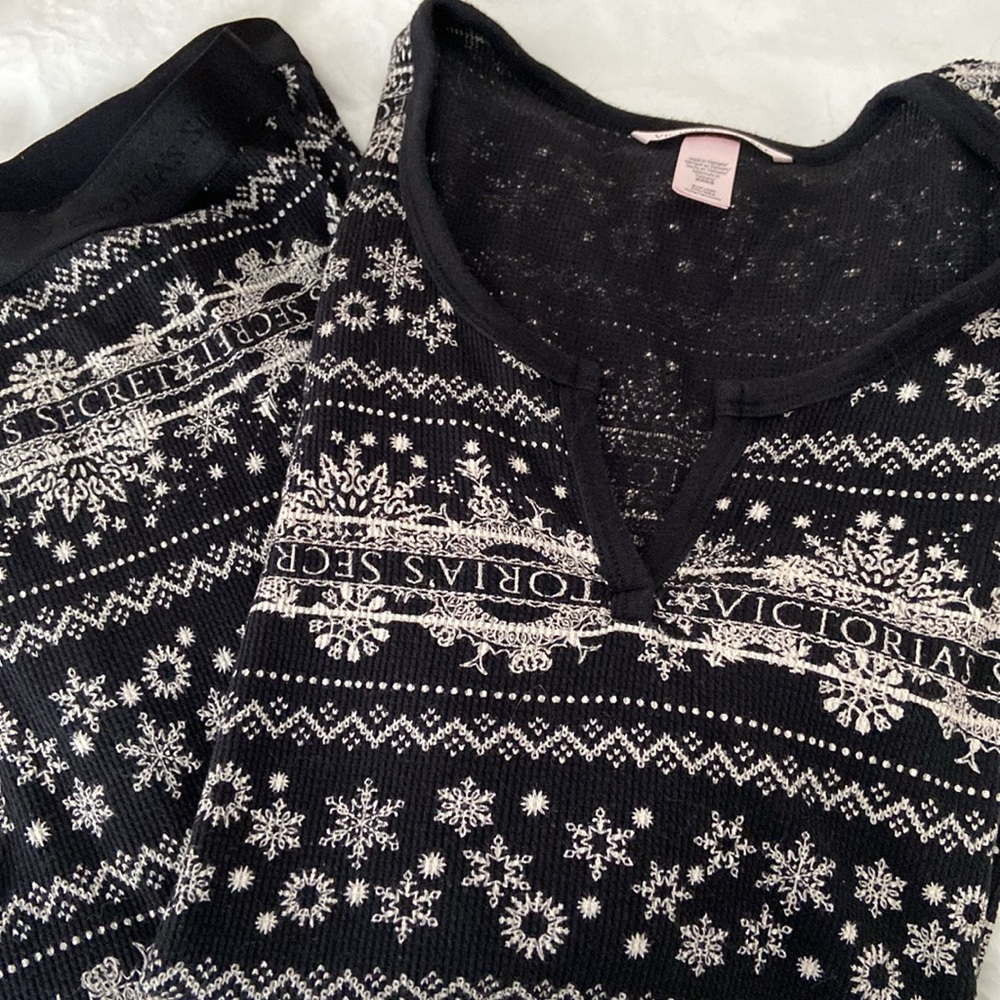 NIP Victoria’s Secret fair isle thermal long pajama set, small long - Picture 4 of 4